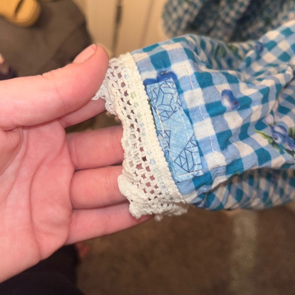 Jessa Kae Blueberry Muffin Checkered Midi Dress with Floral Details - Picture 6 of 6